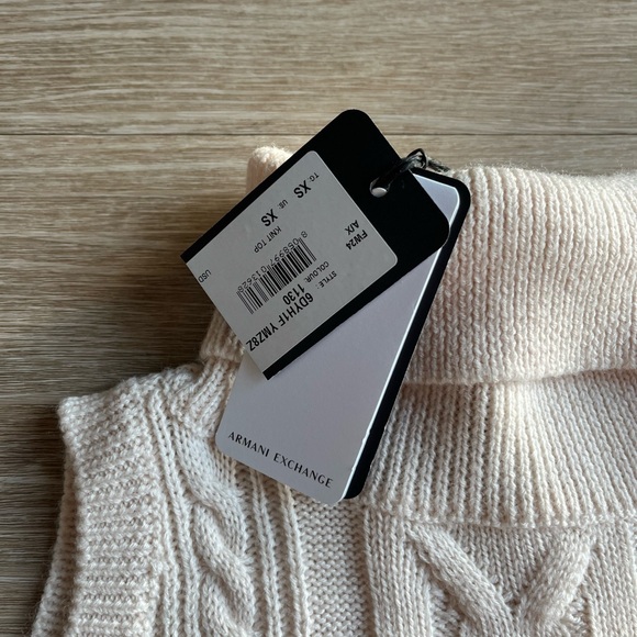 Armani Exchange Ivory Cable Knit Turtleneck - Picture 2 of 4